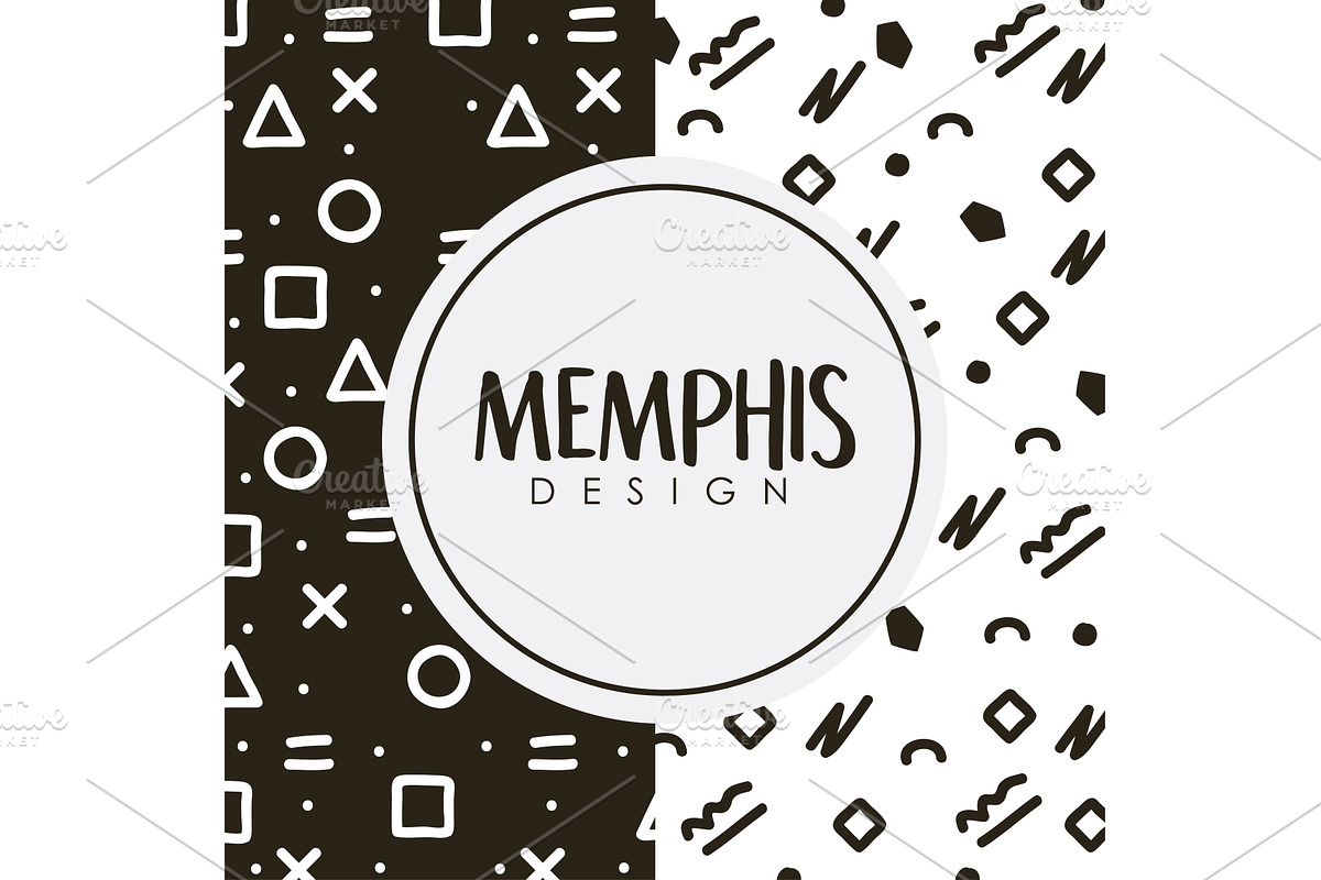 monochrome memphis texture frame, a Texture Illustration by studiogstock