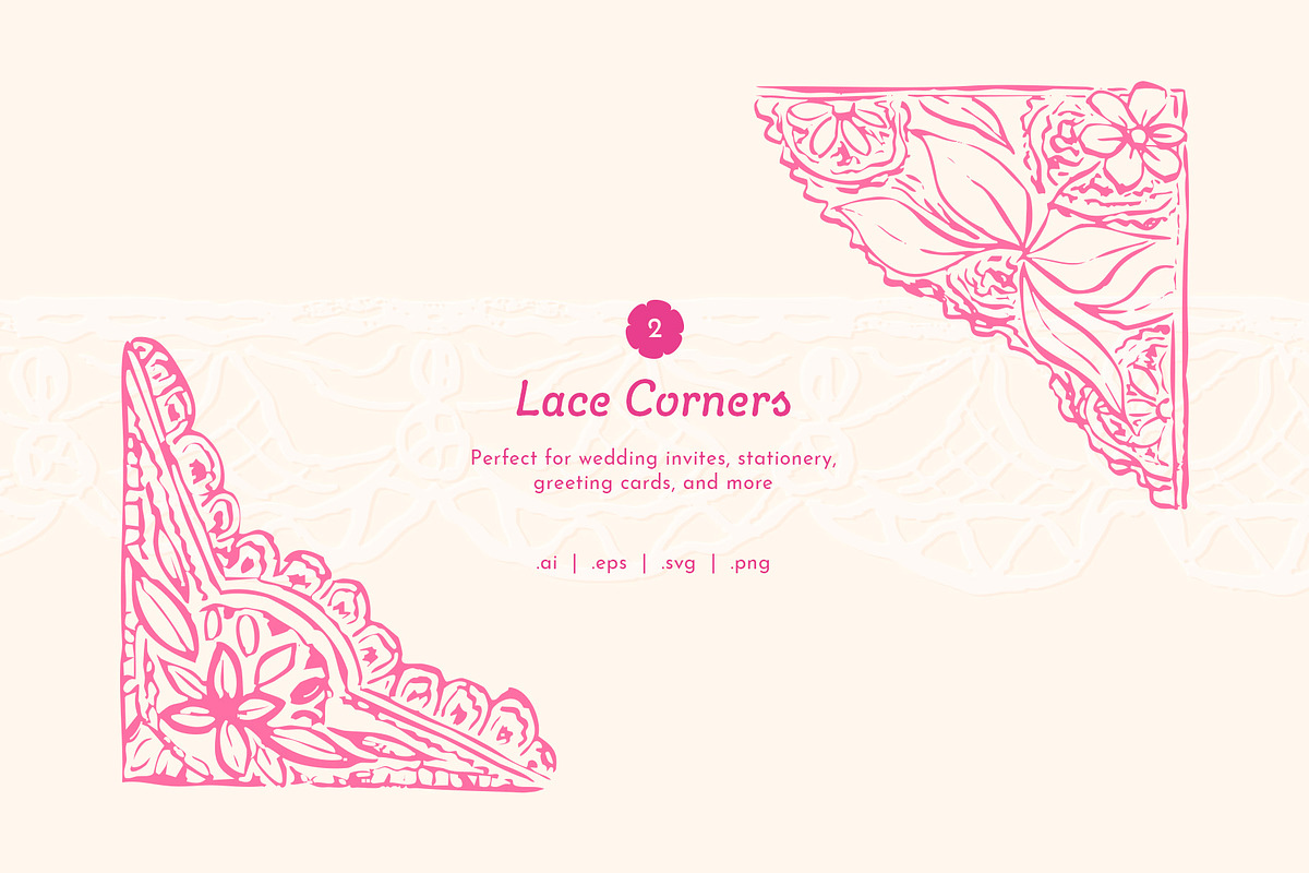 Quirky Lace — Frames & Borders, a Decorative Illustration by Liliia Polos Illustration (Photo 7 of 10)