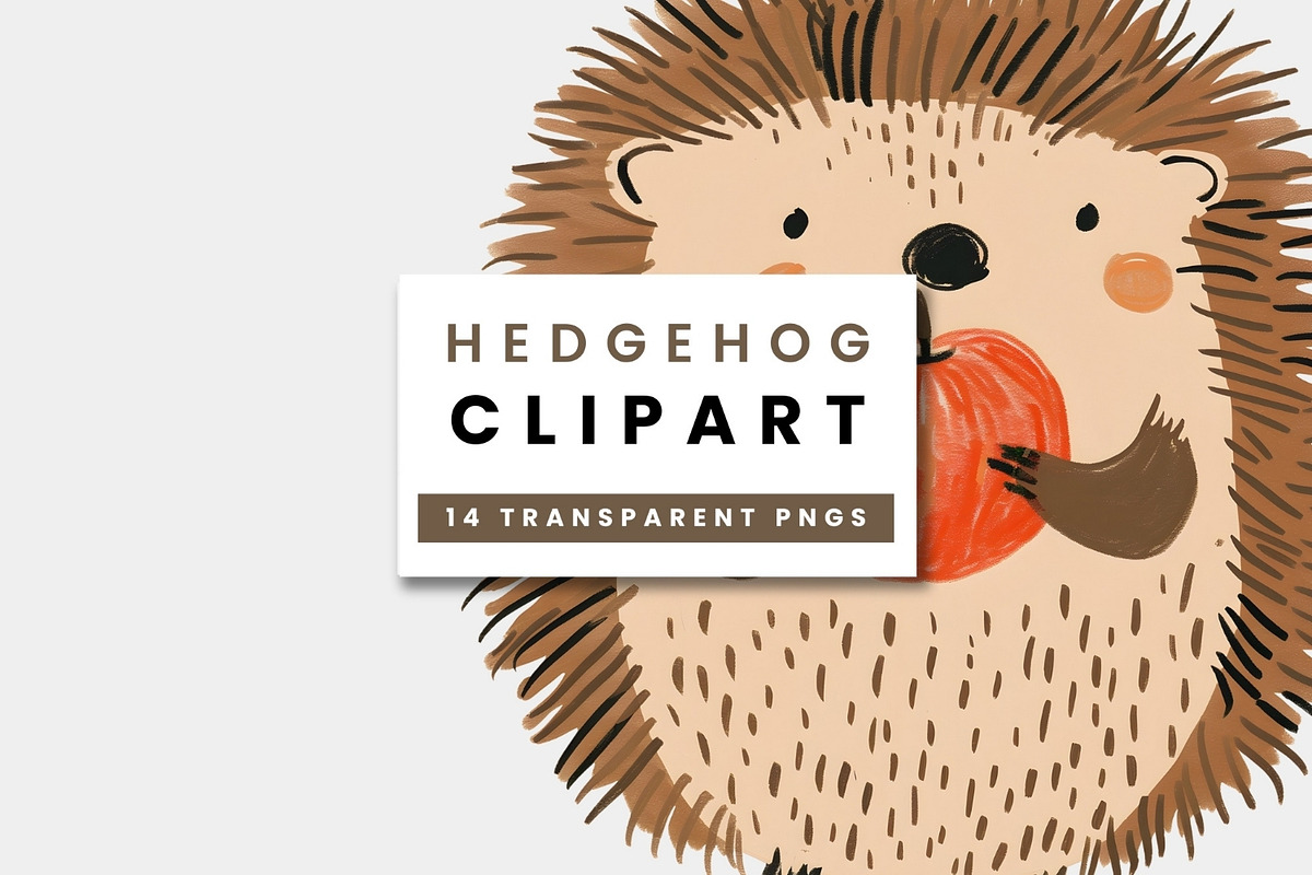 Part Hedgehogs with Gifts PNG, an Animal Illustration by ClipCraft (Photo 2 of 9)