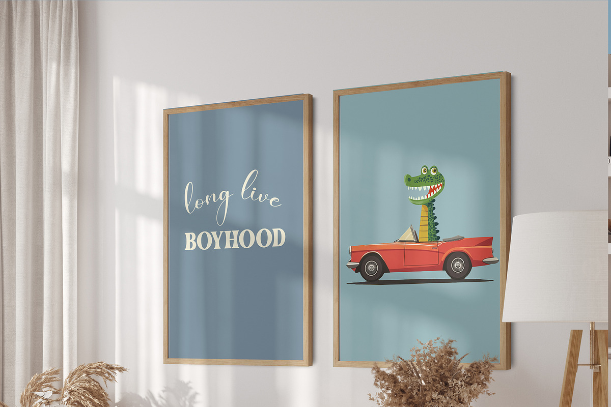 Boys Nursery Room Print Bundle, a Background Graphic by Artemsky (Photo 3 of 22)