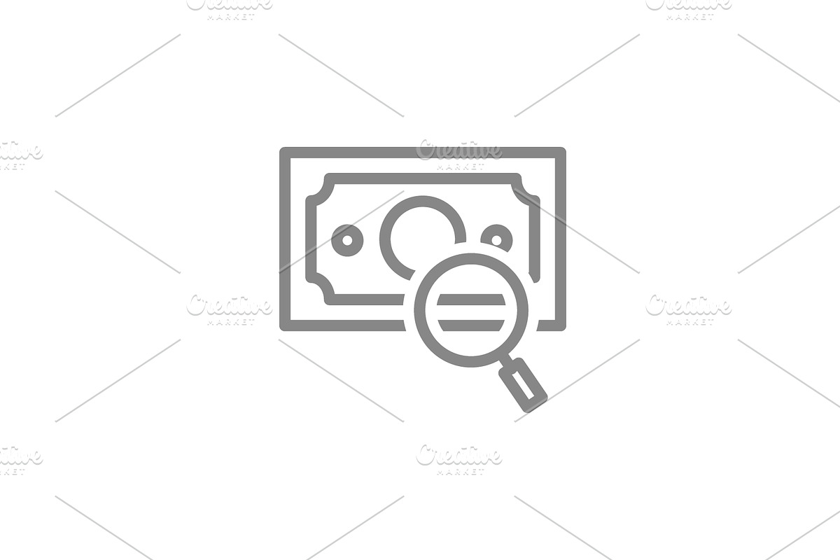 Money bill with a magnifying glass, an Object Illustration by GraphiShop