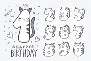 Cute Cat Numbers, an Animal Illustration by Apolinarias Art (Thumbnail 1 of 3)