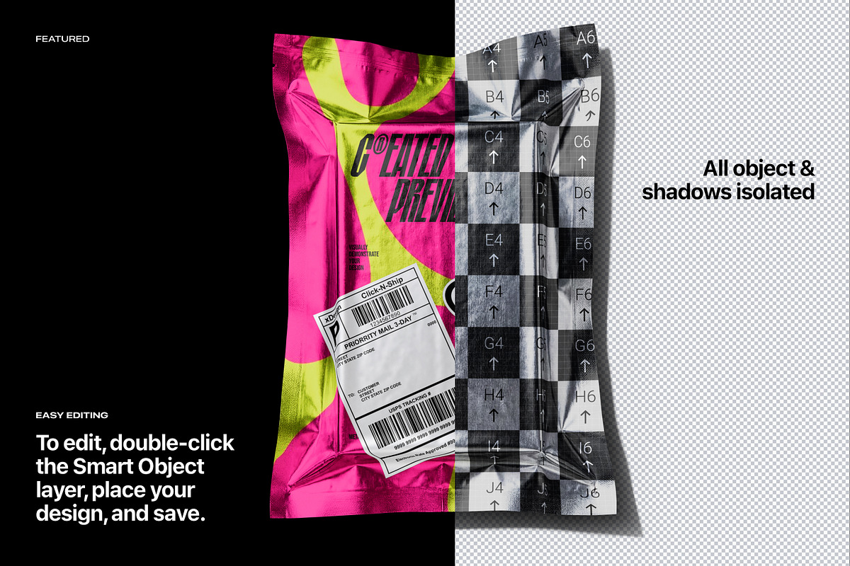 Metallic Foil Bag Mockup Set, a Packaging Mockup by Renderteam (Photo 3 of 22)