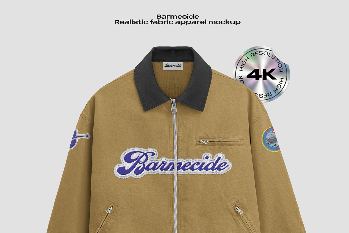Work jacket mockups, an Apparel Mockup by Barmecide Mockup Studio (Photo 2 of 3)