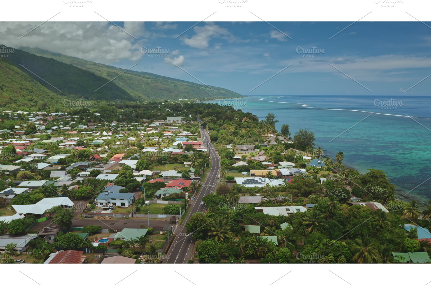 Aerial drone revealing tropical, a Nature Photo by Goinyk