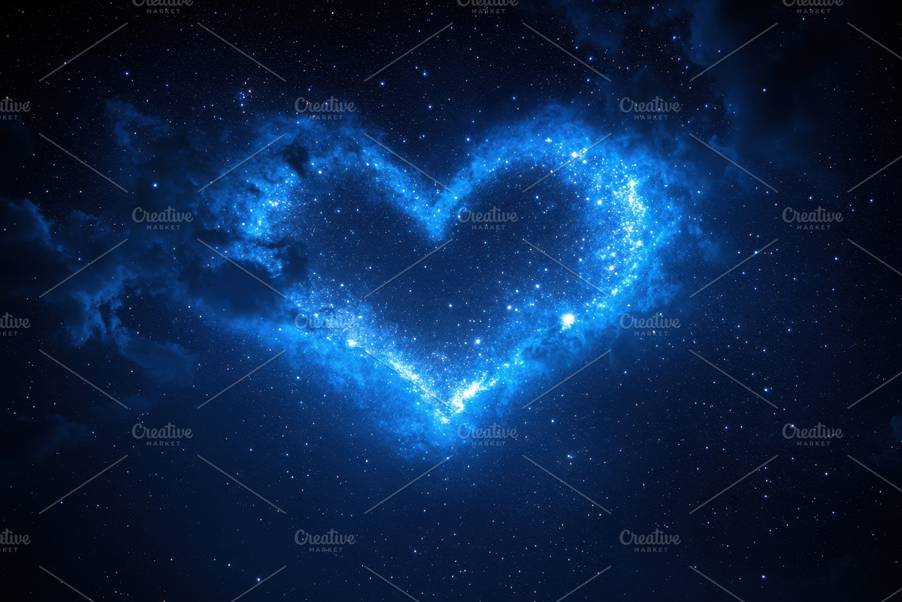 Heart-shaped nebula in a dark starry, a Photo by Tanuart