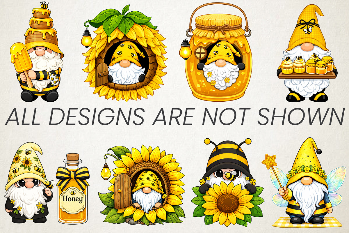 Cute Bee Gnome Sublimation Clipart, an Illustration by RobertsArt (Photo 3 of 5)