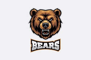 Bear Mascot Cartoon Logo Template, a Branding & Logo Template by shazi