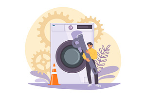Repair of household appliances, an Object Illustration by YummyBuum