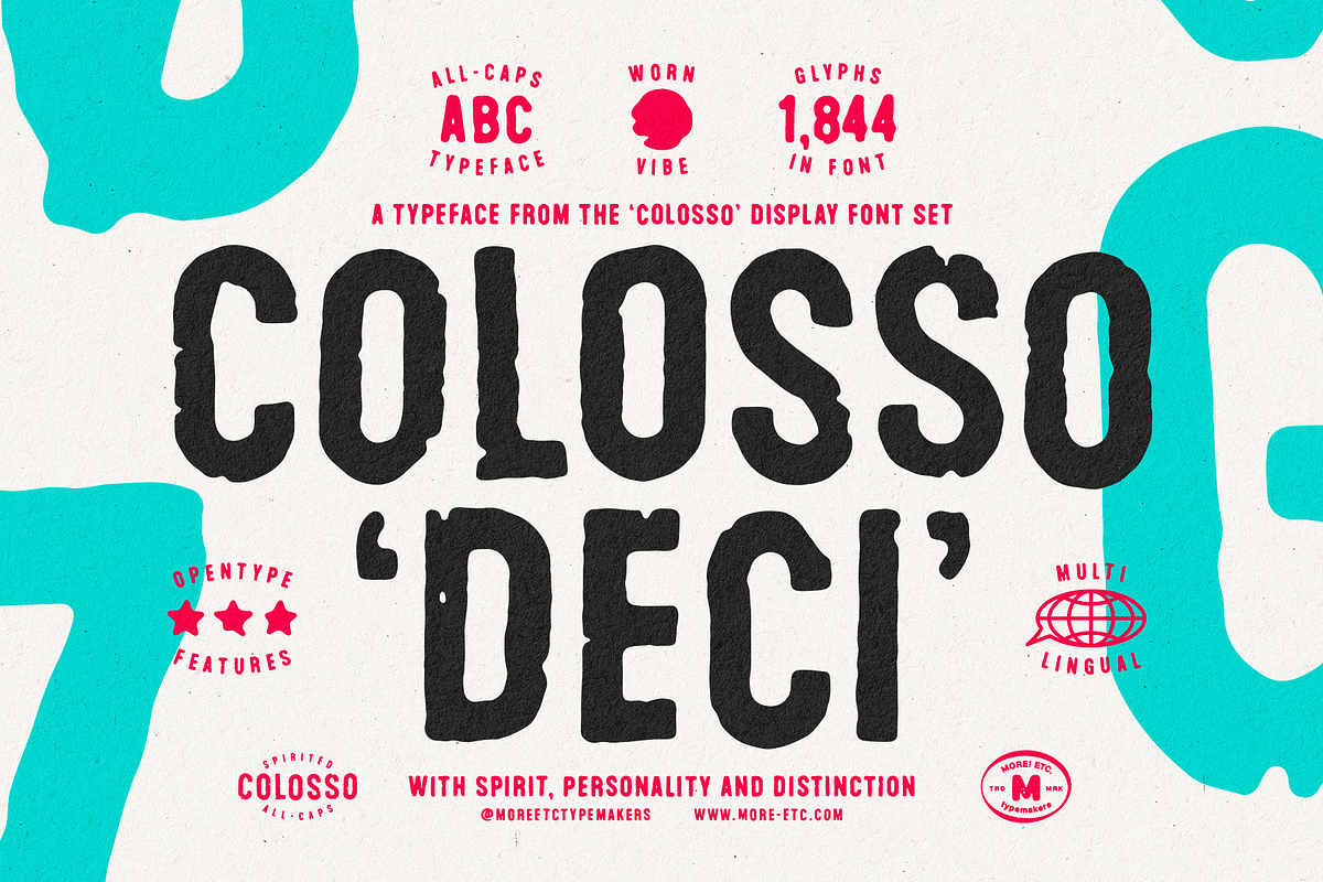 Colosso Deci Display Font, a Sans Serif Font by More Etc. Studios (Photo 1 of 13)