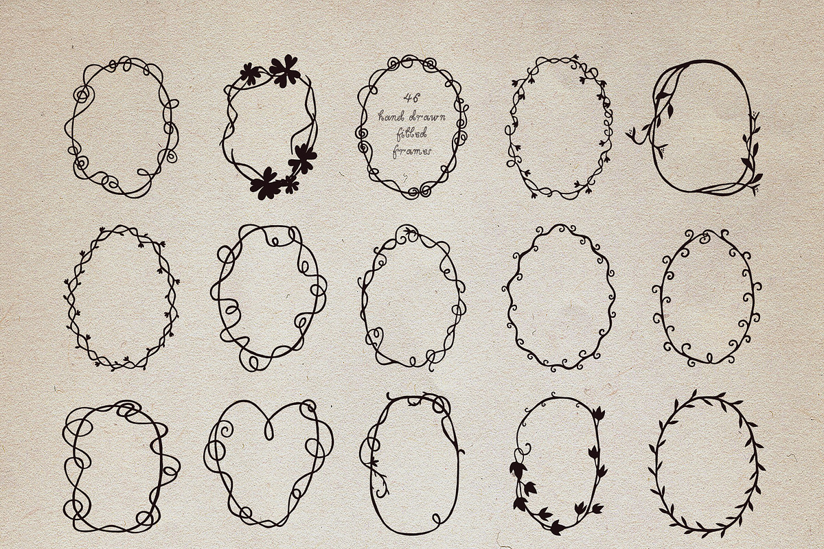 Whimsical Floral & Ornamental Frames, an Object Graphic by Cute Atelier (Photo 10 of 12)