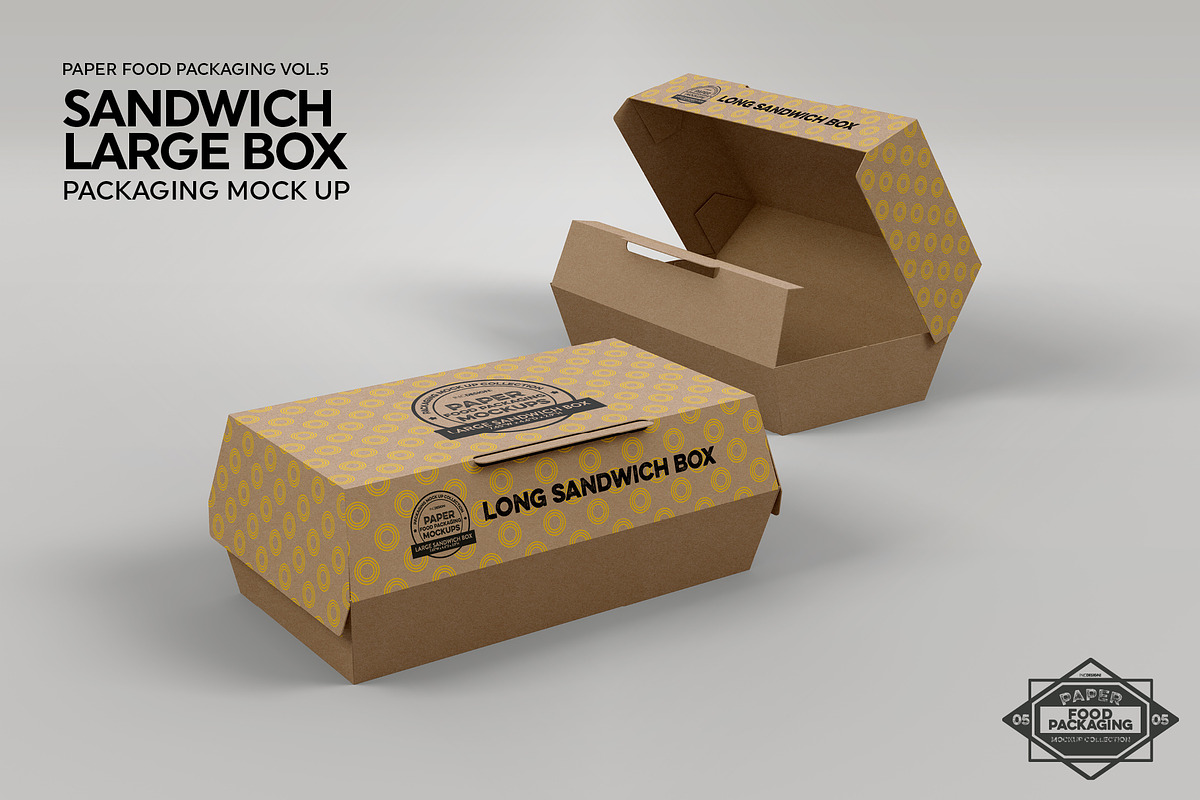 Large Sandwich Box Packaging Mockup, a Packaging Mockup by INCDesign (Photo 5 of 6)