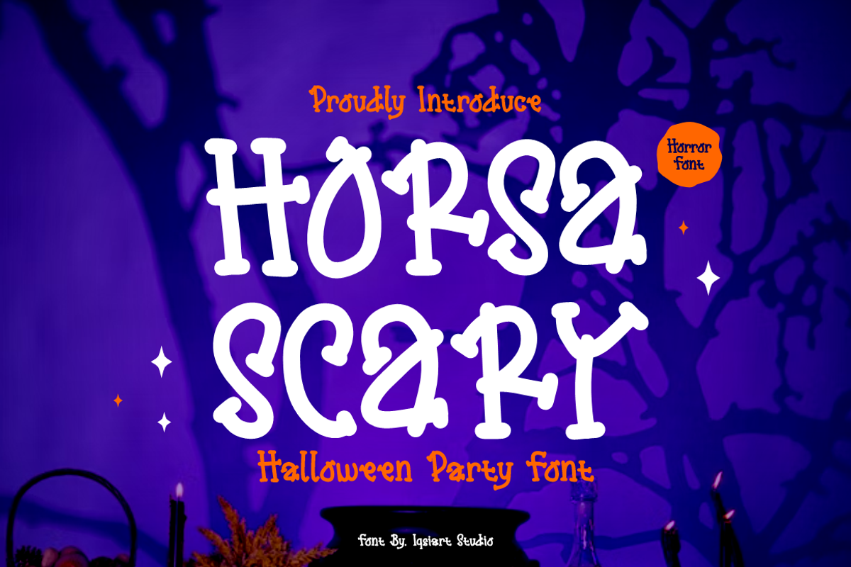 Horsa Scary - Halloween Font, a Slab Serif Font by Iqsiart Studio (Photo 1 of 7)