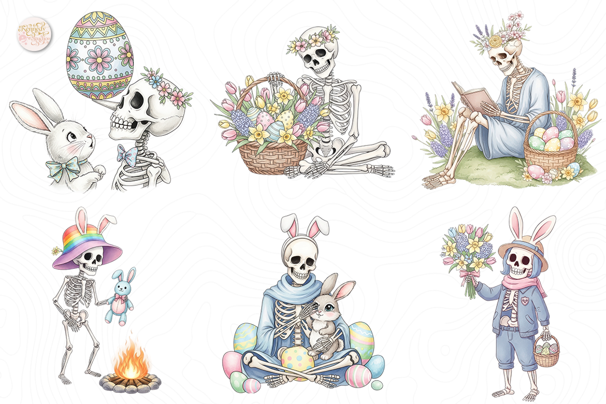 Skeleton Easter PNG Clipart Spooky., an Object Illustration by KennedyStudio (Photo 3 of 5)