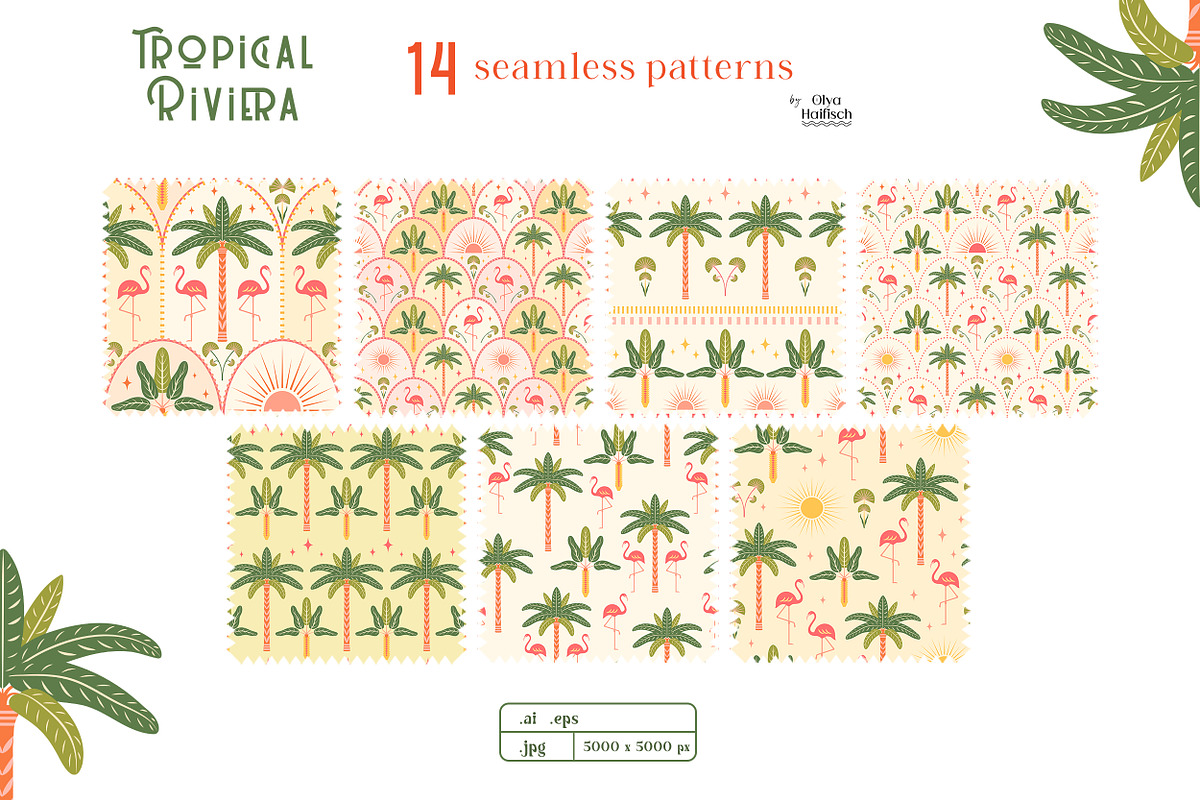 Tropical Riviera Patterns & Graphics, a Pattern Graphic by Olya Haifisch (Photo 3 of 13)