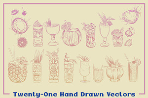 Vector Tiki Cocktail Illustrations