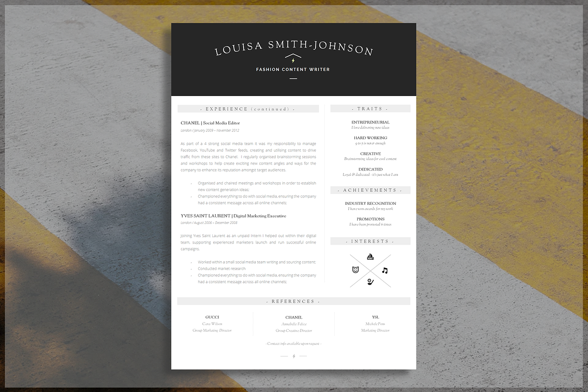 Word Resume Template, a Resume Template by introDuice - CV / Resumes (Photo 2 of 7)