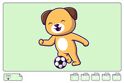 Cute Dog Playing Soccer Ball Cartoon, an Animal Illustration by Artstorystudio (Thumbnail 1 of 3)