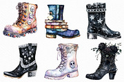 Watercolor Halloween Boots Clipart, an Illustration by Craft Nest (Thumbnail 5 of 6)