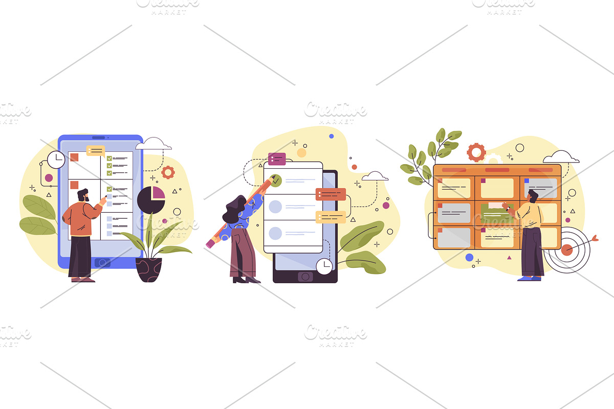 People planning targets or notes, a Person Illustration by Elegant Solution