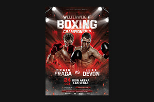 Boxing Fight Flyer Template