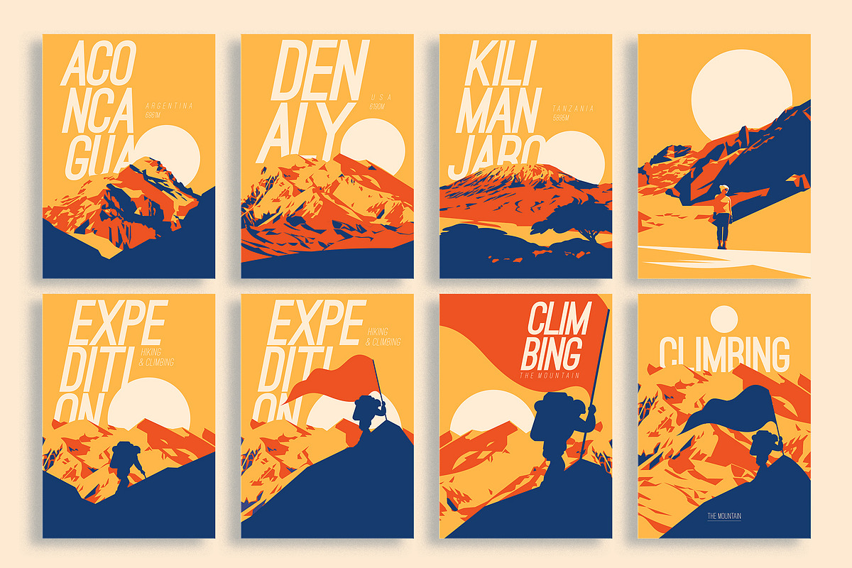 12 Higest Mountains Posters, an Illustration by Alexander Baidin (Photo 9 of 10)