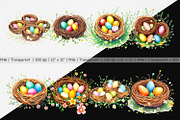 Nests with Eggs Clipart, a Graphic by Artnoy (Thumbnail 2 of 5)