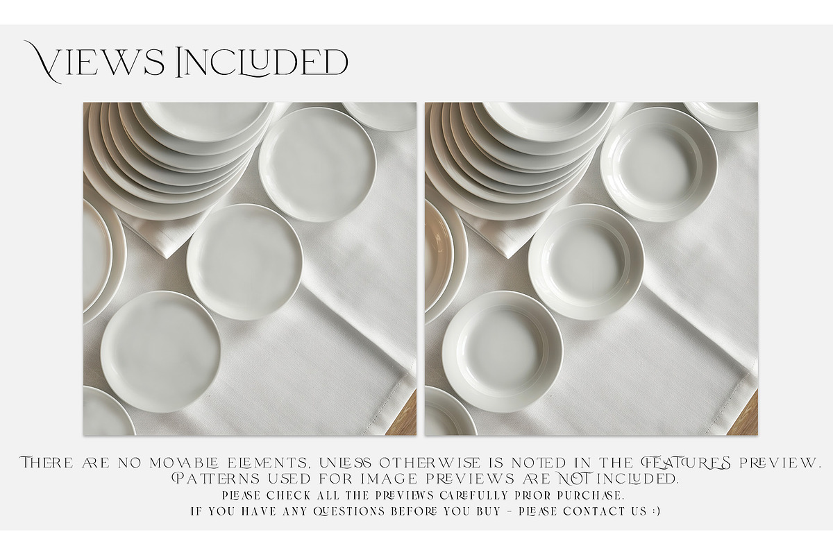 2 Types of Plates Tablecloth Napkin, a Household Mockup by mock-ups (Photo 2 of 11)