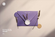 Envelope with Wax Seals and Lavender, a Product Mockup by Custom Scene (Thumbnail 1 of 11)