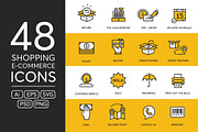 48 Shopping & E-Commerce Icons, an Outline Icon by kucingklawu (Thumbnail 1 of 7)