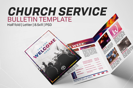 Worship Service welcome bulletin, a Print Template by Sync Design Soultions