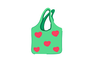 textile reusable bag cartoon vector, an Object Illustration by pikepicture