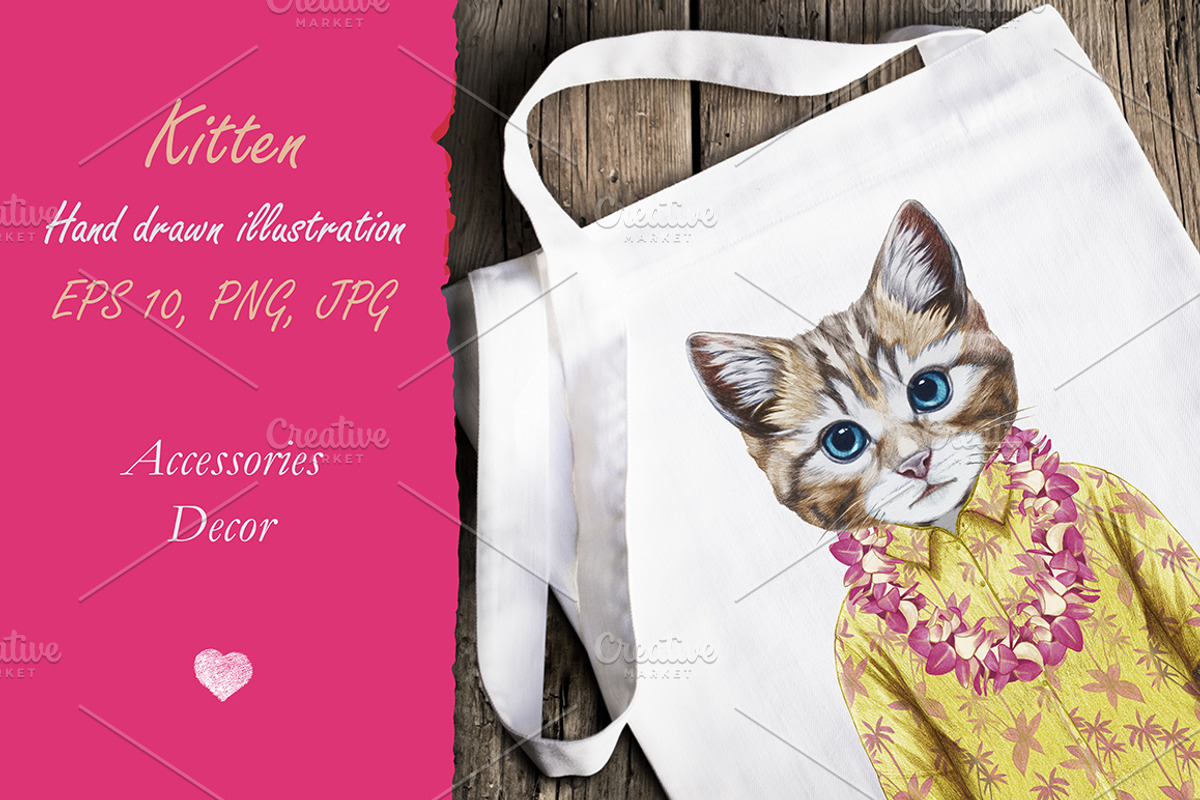 Kitten / Summer Time, an Animal Illustration by Victoria_Novak (Photo 3 of 3)