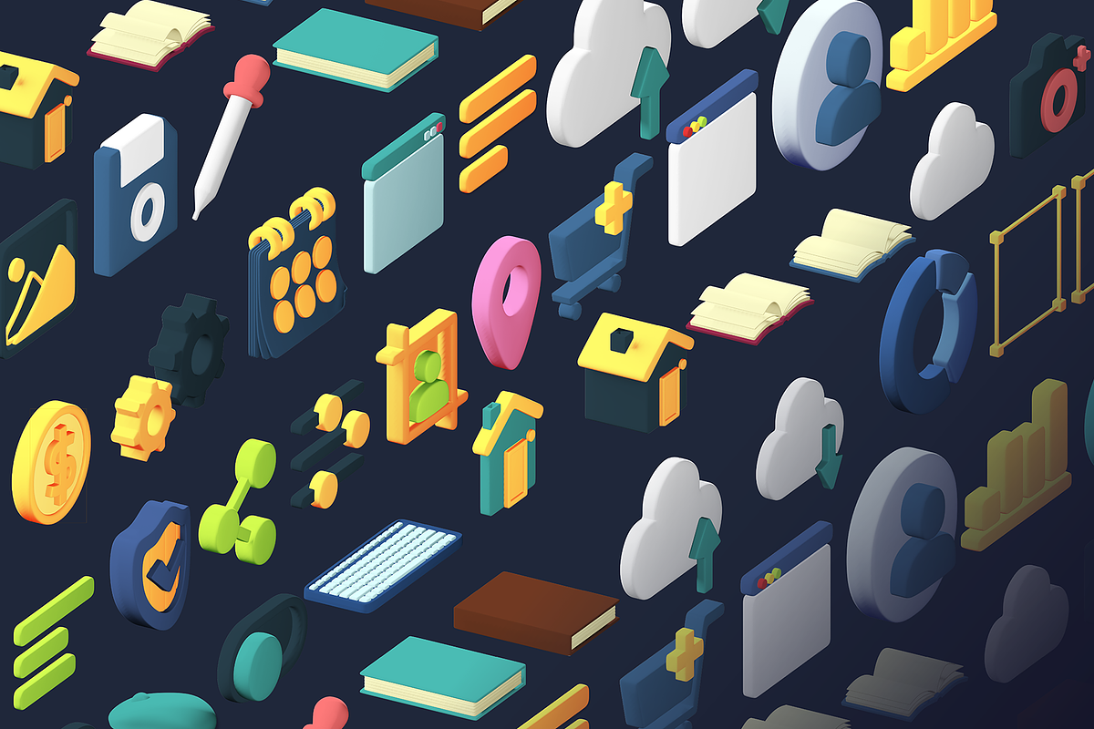 3D Isometric PC Desktop Set, an Object 3D Model by SLAB! Design
