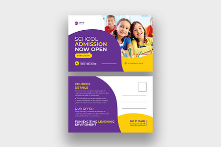 School admission postcard, a Card Template by Shahjahangdb1