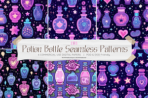 Potion Bottle Seamless Pattern Pack