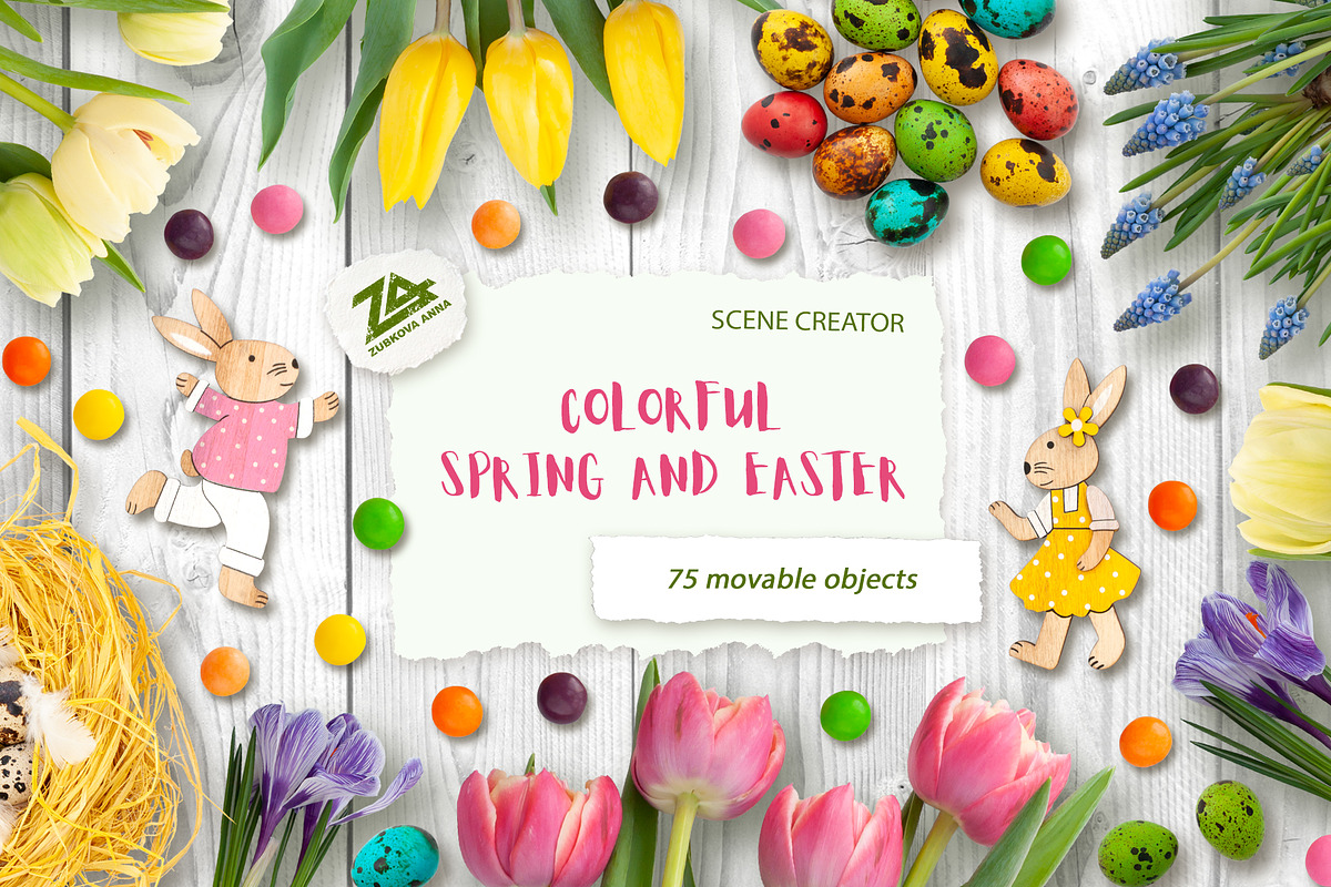 Scene Creator Colorful Spring&Easter, a Product Mockup by Anna_Zubkova (Photo 1 of 7)