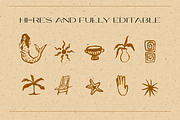 Boho Beach Vacation Resort Graphics, a Decorative Illustration by Eldorado Design Co. (Thumbnail 5 of 6)