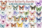 Floral Butterfly Png Bundle Butterfl, an Illustration by Sublimation Artist (Thumbnail 1 of 6)