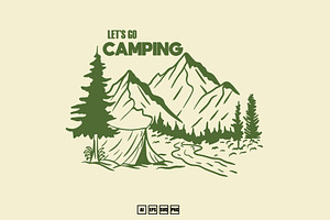Let's Go Camping Illustration, an Illustration by kalehstudio