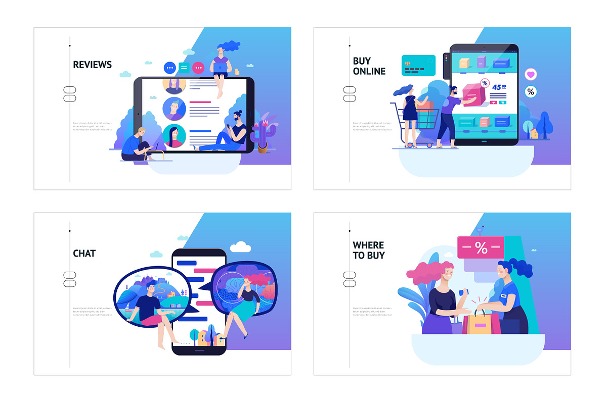 Company website vector Illustrations, a Work Illustration by Grivina's shop (Photo 12 of 25)