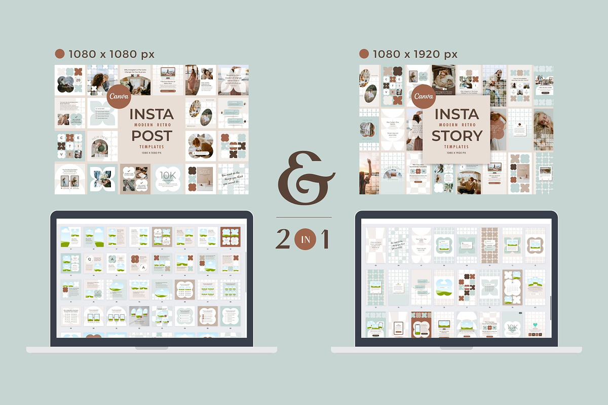 Instagram Template Canva Pack Mint, a Social Media Template by Keikoya (Photo 8 of 21)