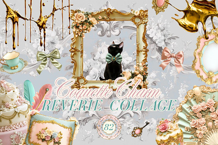 Reverie Coquette Charm Collage, an Object Graphic by Anzhelika