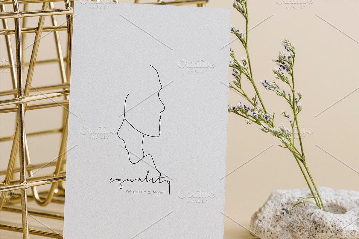 Card mockup on beige background, a Print Template by rawpixel