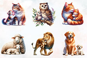 Cute Mama and Baby Animals Clipart, an Animal Illustration by RobertsArt (Thumbnail 2 of 7)