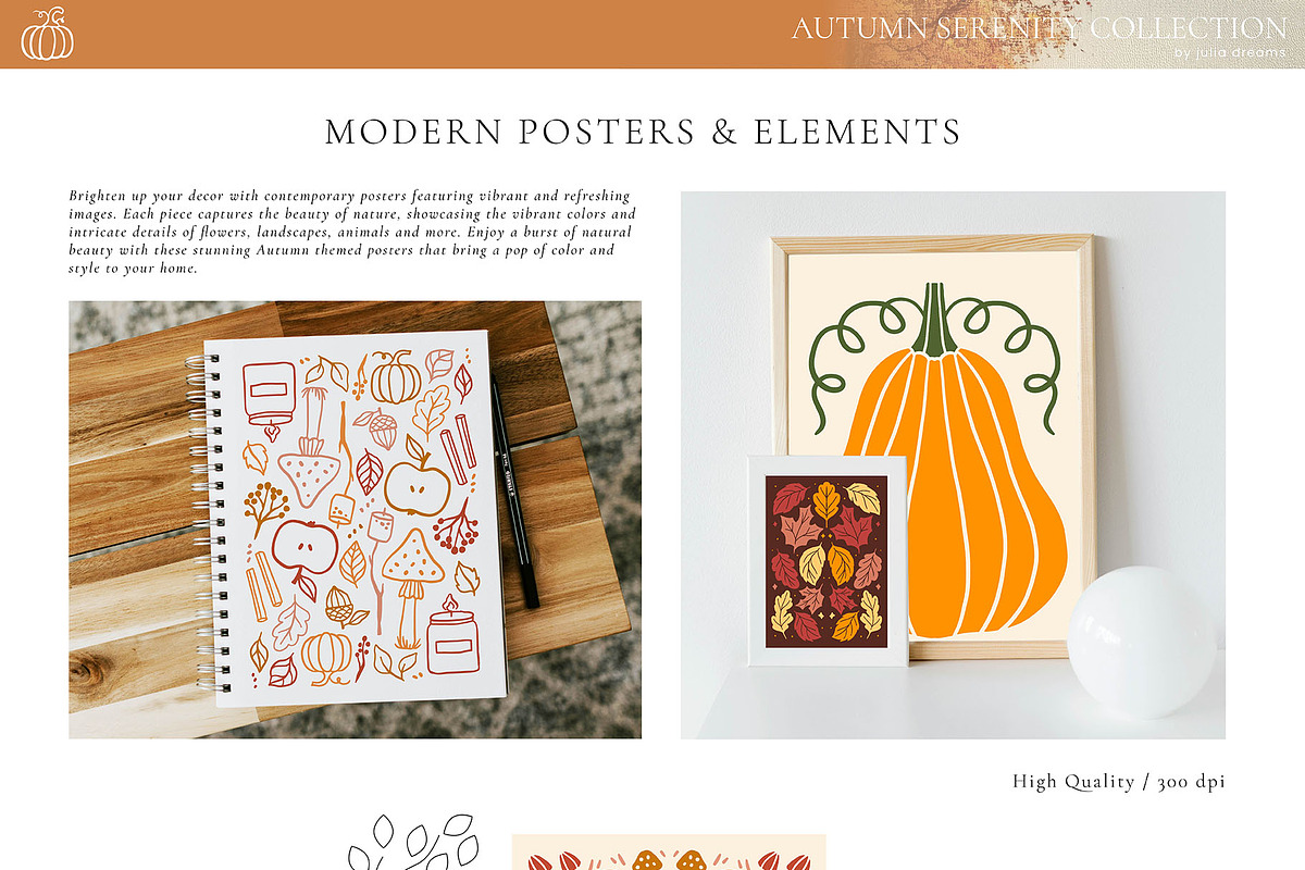Autumn Serenity Watercolor Clipart, a Graphic by Julia Dreams (Photo 8 of 12)