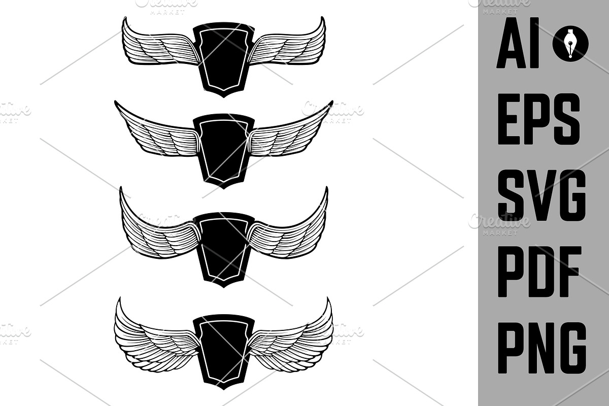Set of the blank vintage emblems SVG, an Icon by Vectorhight | Creative ...