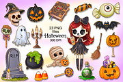 Halloween PNG clipart set 23, a Seasonal Illustration by LoLoArt (Thumbnail 1 of 6)
