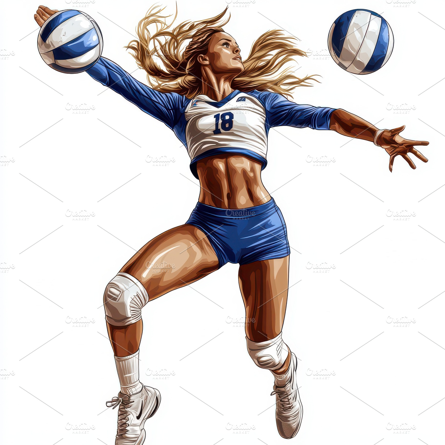 Female Volleyball Player Dynamic Ser, a Sports & Recreation Photo by Pixeness Studio