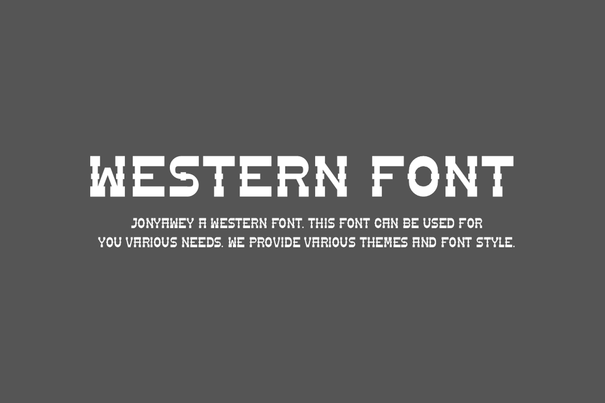 Jonyawey - Western Font, a Slab Serif Font by Iqsiart Studio (Photo 2 of 6)